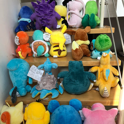 Peluche de Pokémon de alta calidad con etiqueta, dibujo animado de Pikachu, Charmander, Squirtle, Bulbasaur, muñeco de peluche, regalo para niños.