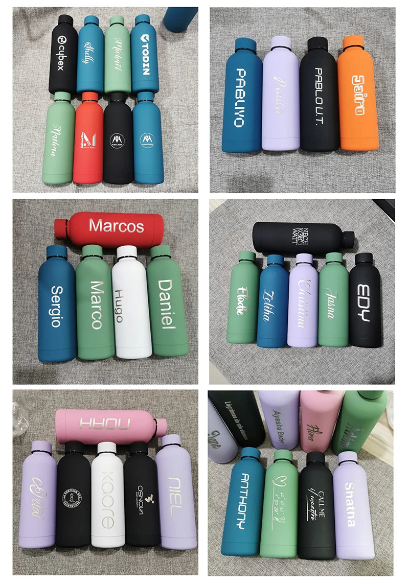 Custom Logo Thermos Large Vacuum Flask Stainless Steel Portable Thermos Bottle Outdoor Sports Water Bottle Travel Mug 500/750ml