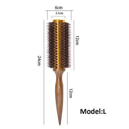 Golden Cylinder Curly Hair Rolling Comb Professional Styling Mane Comb Heat Conduction Air Aluminum Tube Comb Special Comb