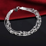 925 Sterling Silver Chain Bracelets for Men Women Braided Rope Male Fashion Jewelry High Quality New 4mm 