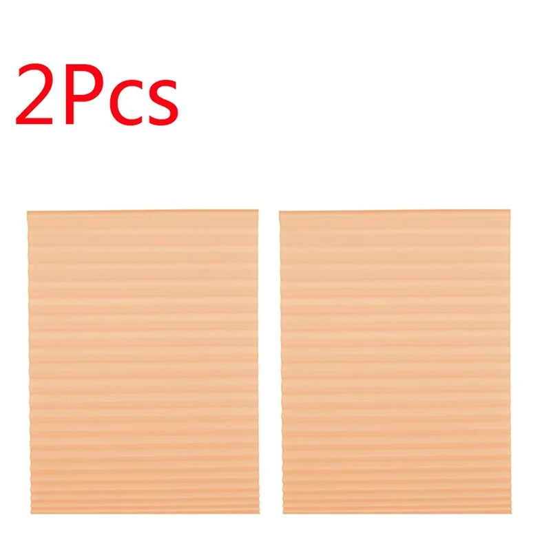 2pcs Self-adhesive Pleated Blackout Blinds Non-woven Folding Curtains For Kitchen Bathroom Balcony Shades Home Windows Decor