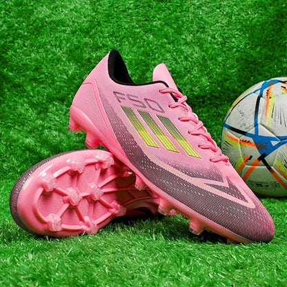 Botas de fútbol de entrenamiento para hombre, botas de fútbol para césped artificial, botas de fútbol profesionales unisex para exteriores, antideslizantes, transpirables para fútbol sala