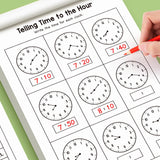 Children's Practice Book for Learning How to Tell Time, Suitable for Home-Based Kindergarten Activities, Includes Reading and Math Exercises, Ideal for Classroom Teaching and Back-To-School Supplies Time Practice Cards/Early