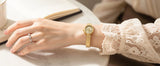 Relogio feminino oval dourado berny de luxo quartzo a prova de agua