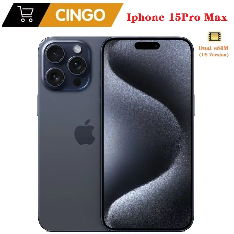 iPhone 15 Pro Max Dual eSIM 6.7" Genuine LTPO Super Retina XDR OLED Face ID NFC A17Pro 8GB 256/512GB 5G Mobile Phone Original 15