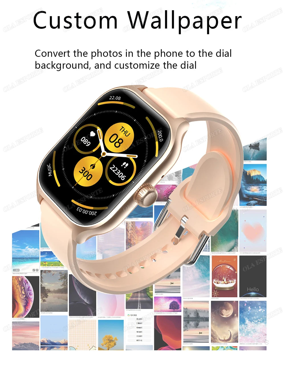 Smart Watch For Android IOS Watches 1.83inch HD Display Bluetooth Call Message Alert Music Sports Mode Smartwatch Men Women Ht30