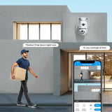 Jooan 5K 8MP Dual Lens Dual Screen IP Camera Wifi PTZ Camera Outdoor AI Auto Tracking CCTV HD Audio Video Surveillance