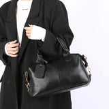 Genuine Brand Soft Leather Shoulder Bag For Women Casual Tote Bag Female Solid Color Purse Simple Design Handbag Commuting Sac