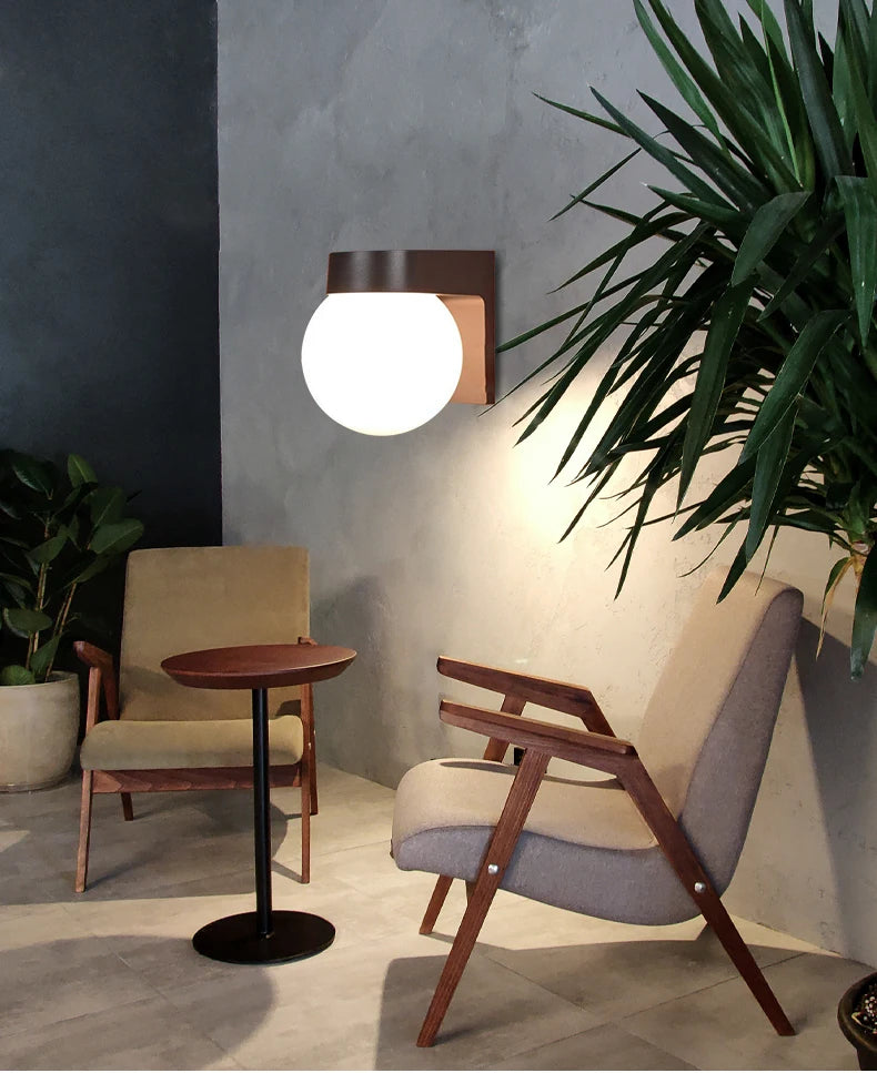 Outdoor Wall Lamp Balcony Bedroom Corridor Courtyard Lamp Acrylic Lamp Shade E27 Spherical Wall Lamp Upper and Lower Wall Lamp