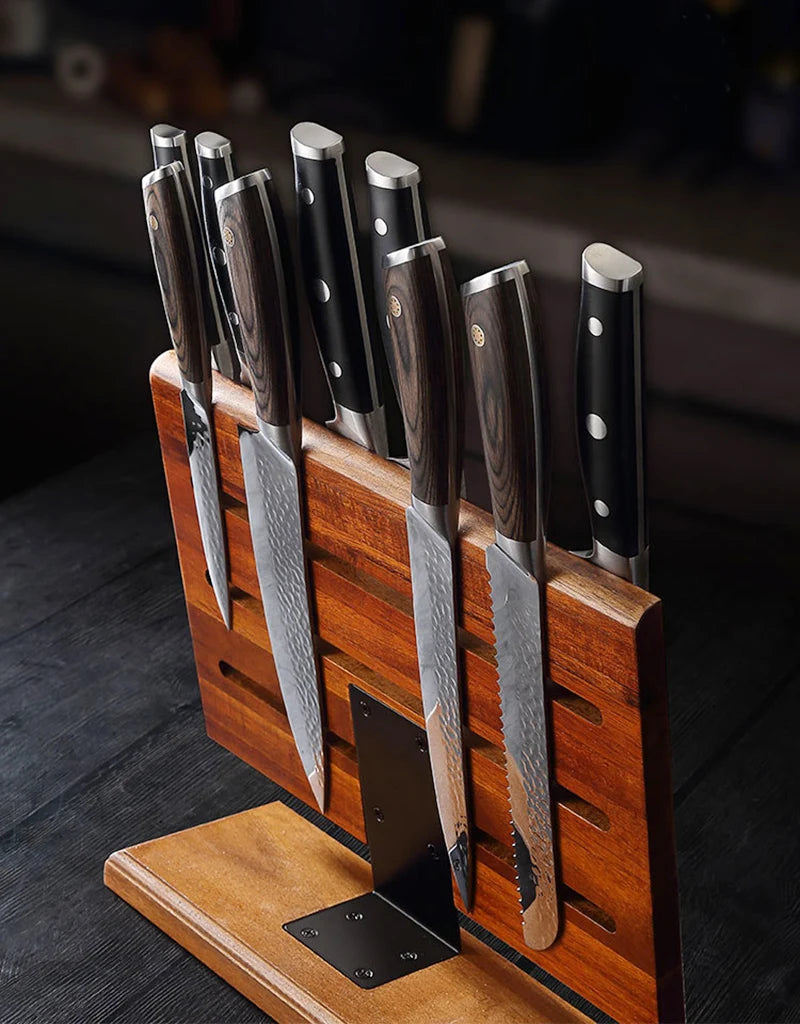 Magnetic Knife Stand Board Acacia Wood Kitchen Display Knife Holder Restaurant Hotel Slicer Butcher Cleaver Magnet Knife Rack