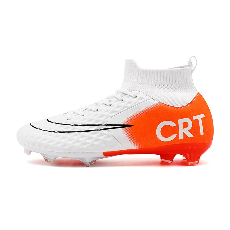 Professional Society Football Boot Men High-top Leather Lightweight TF/FG Five-a-side Soccer Shoes Childrens Football Shoes Kids