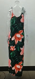 AliExpress Europe and the United States cross-border plus size summer new station floral print loose slip dress long skirt