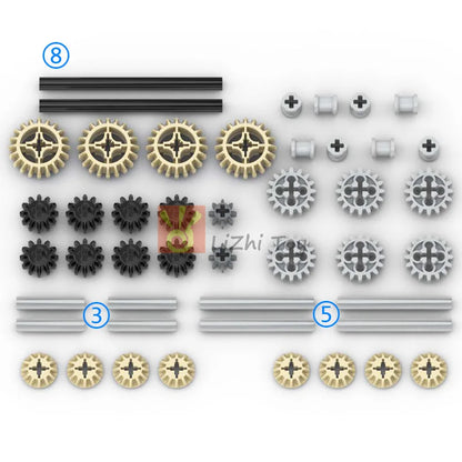 MOC Technical Compatible with Building Blocks Bricks Pin Liftarm Studless Beam Axle Connector Panel Gear Car Mindstorms Toys