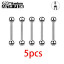 1/5/10pcs G23 Titanium External Internal thread Piercing Jewelry 14G 16G Long Industrial Sexy Barbell Barbell Ring Tongue