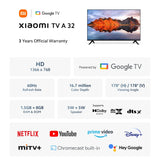 Xiaomi TV A 32, Compact Size With Colorful Screen, Dynamic Sound With Dolby Audio™, DTS-X And DTS Virtual:X, Top-end Metal Fini