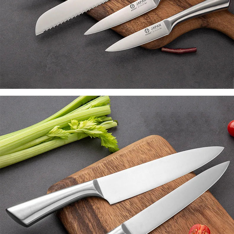 Stainless Steel Kitchen Knives Set Fruit Paring Utility Serbian Chef Slicing Bread Japanese Kitchen Knife Set Accessories Tools