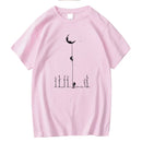 Summer Men's High Quality 100% Cotton Cool Funny Astronaut Print Casual Loose O-neck for Men T-shirt Male T-shirt Hip Hop Tee