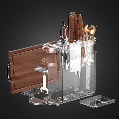 Multifunction Knife Holder Cutting Board Stand Knife Stand Household Holder Knife Desktop Stand Kitchen Tool Utensil Organizer