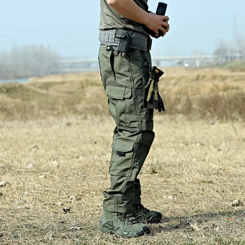 Tactical Pants Men Multi-Pocket Outdoor Cargo Pants Military Combat Trousers Men's Wear-Resistant Hiking Work Trousers Male