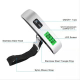 Báscula portátil digital con pantalla LCD, 110 lb/50 kg, electrónica, para colgar maletas, pesas de viaje, para equipaje