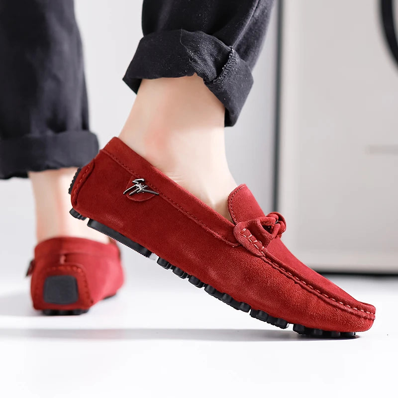 British Style Fashionable Red High-End Banquet Dress Shoes Men's Commuting Driving Work Loafer for Men's Anti-Slip Shoes