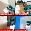 1000ML Electric Spray Gun Cordless Paint Sprayer Auto Furniture Household Sprayer Flow Control Power Tool For 21V 18V Battery