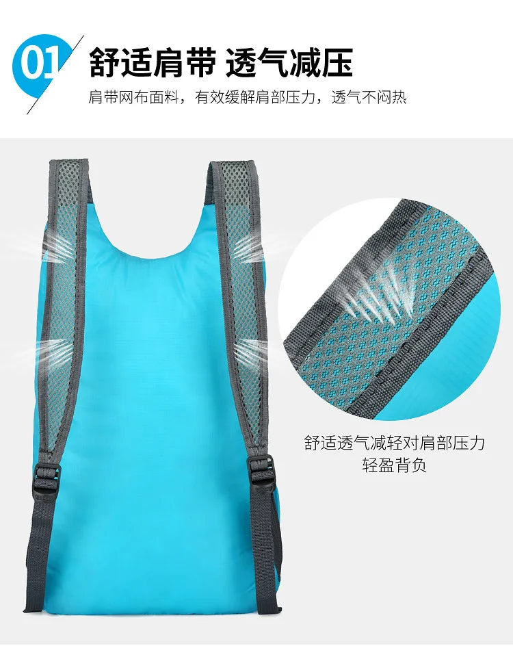 New Waterproof Backpack Portable Folding Bag Student Backpack Backpack Outdoor Large Capacity Movement Men Women Traveling Bag