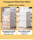 Wardrobe Storage Box High-capacity Drawer Style Stackable Container Transparent Plastic Containers for Household Use Storage