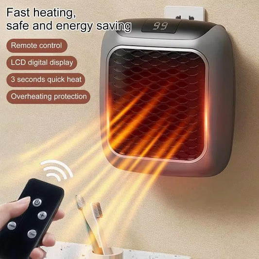 Mini calentador portátil para el hogar, dormitorio, oficina, calentador eléctrico con control remoto, ventiladores de calefacción verticales de bajo consumo, máquina calentadora