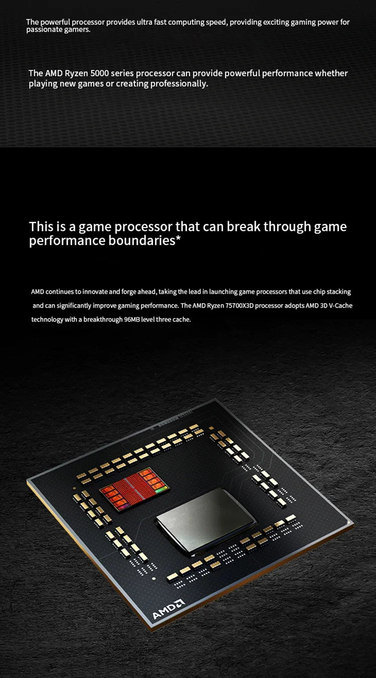 AMD Ryzen 7 5700X3D R7 5700X3D New 4.1 GHz 8-Core 16-Thread CPU 7NM L3=96M 100-000001503 Socket AM4, fan not included