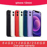 Original Apple 12 mini 64GB / 128GB / 256 ROM iPhone unlocks 5.4-inch OLED 5G screen A14 Bionic chip with Face ID 12MP camera