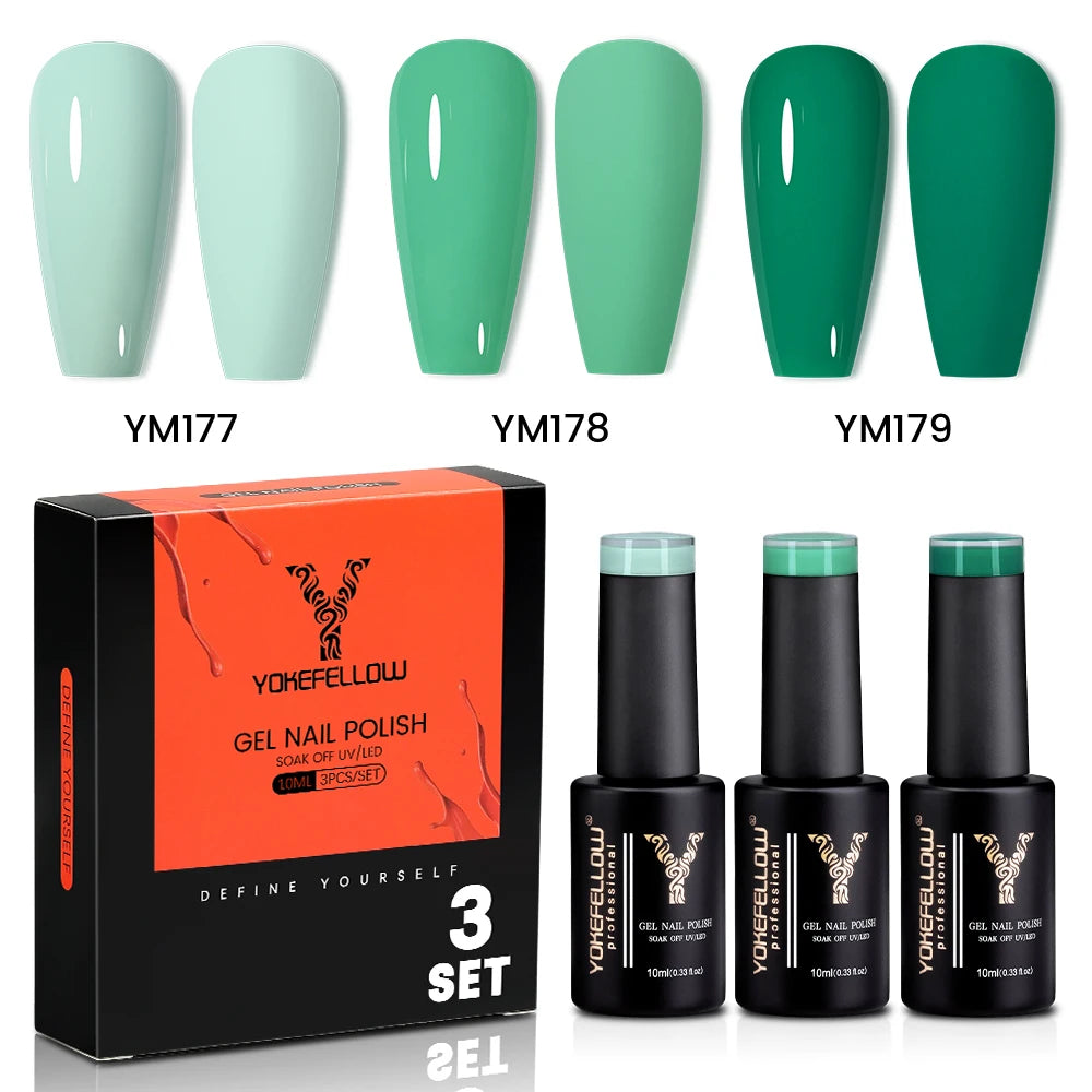 NEW YOKEFELLOW 10ml Crystal Jelly Nude Red Pink Gel Nail Polish Transparent Semi-permanent UV Gel Nail Art Soak Off Gel Varnish