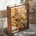 4cm Deep Transparent Shadow Box Frames Bouquet Display Flower Case Deep for Crafts 3D Picture Memorabilia Memory Wooden Tabletop