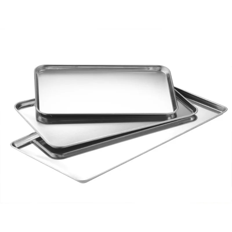 Rectangle Steamed Sausage Noodles Storage Trays Stainless Steel Fruit Dish Restaurant Hotel Kitchen Pastry Food Baking Plates