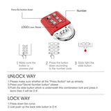 6 Digit Button Combination Password Lock Portable Travel Anti-theft Luggage Backpack Zipper Lock Dormitory Cabinet Padlock