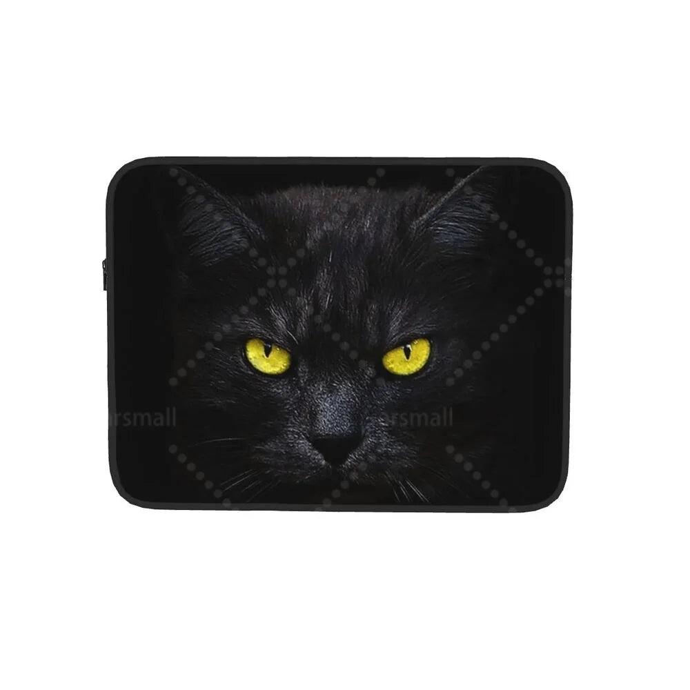 Black Cat Laptop Bag Tablet Notebook Case For Hp Dell Lenovo Computer For Macbook Air Pro Retina 10-17 Sleeve