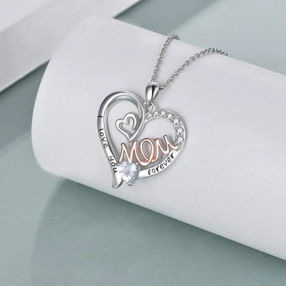 Collar con colgante de flor de amor para el Día de la Madre, cumpleaños, mamá, letra, chapado en oro, joyería de aleación plateada.