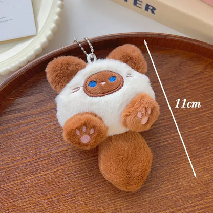 PLush Cat Wallet Keychain Soft Stuffed Animal Little Cat Bag Car Pendant Keychain Trinket Kids Stuffed Keychains Accessories