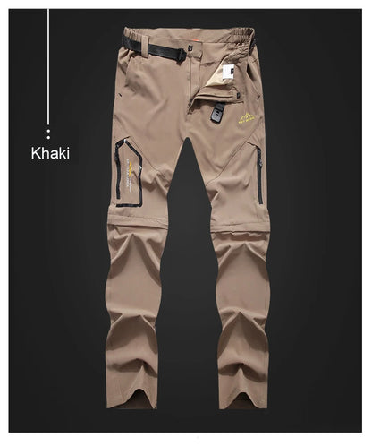 TRVLWEGO Men's Camping Hiking Pants Trekking High Stretch Summer Thin Waterproof Quick Dry UV-Proof Outdoor Travel Trousers