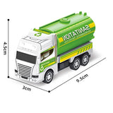 4Pcs/set Mini Inertial Pull Back Sanitation Car Plastic Vehicle Garbage Truck Model Educational Toy for Kids Boy Birthday Gifts