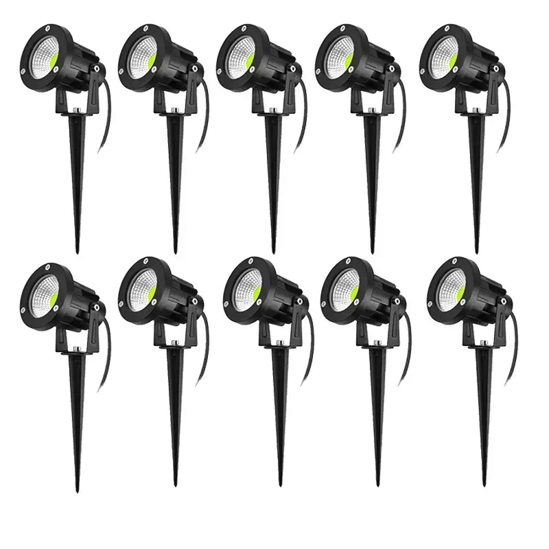 Iluminação led para jardim, 3w, 5w, 10w, 15w, área externa, lâmpada para gramado, à prova d'água, terraço, decoração de jardim, caminho, holofotes, ac220v, 110v, dc12v