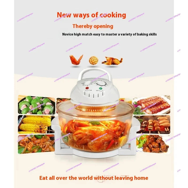 12L Light Wave Furnace Glass Air Fryer Grilled Chicken Grilled Chips Hot Air Circulation Air Furnace