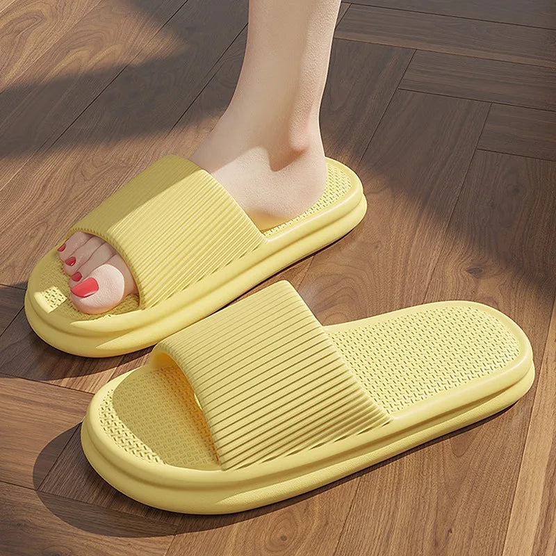Fashion Men's Women's Sandals Anti-Slip Wear-Resistant EVA Thick Sole Comfortable Home Slippers Bathroom Bath Flip-Flops