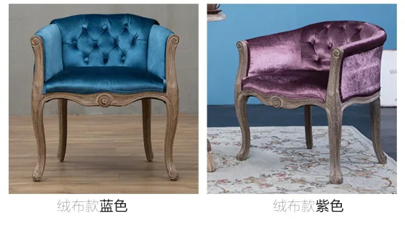 European Hotel Dining Chair, Leisure Sofa Chair, Solid Wood Antique Dining Chair, Living Room Leisure Sofa,Support Customization