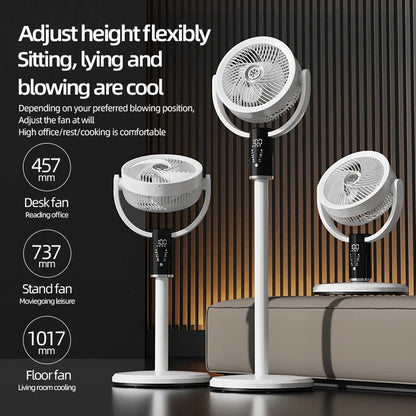 Floor Circulating Fan 6000 mAh Large Capacity Camping Fan With Remote Control Rechargeable Floor-standing Fan Adjustable Height