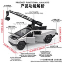 1:32 Toy Trucks for Boys Cybertruck Model Silver Pickup Truck Diecast Metal Toy Cars with Sound and Light for Kids Age 3 Year