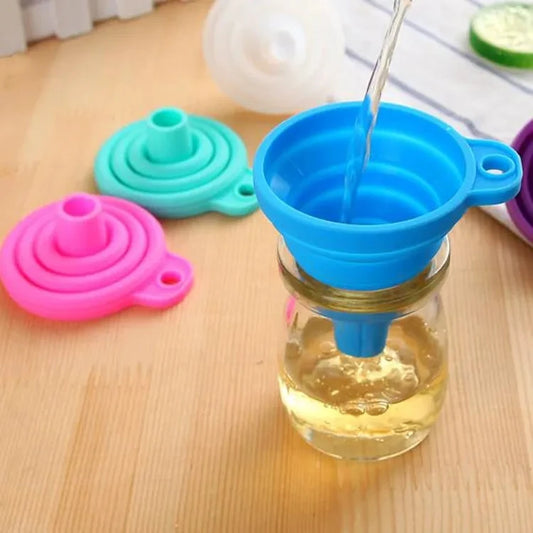 Mini embudo plegable de silicona, portátil, para combustible, cerveza, aceite, accesorios de cocina, herramientas.