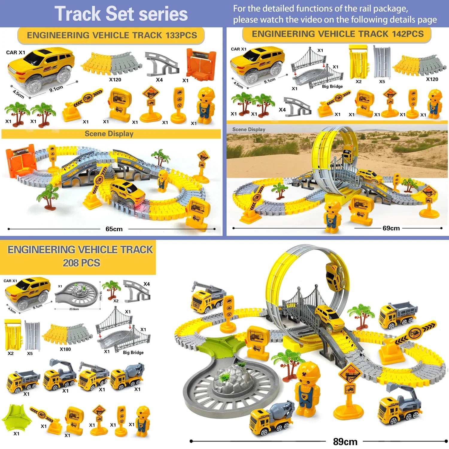 Track Car Train Toys Children Electric Track Toy Car Engineering Car Kids Educational Toys for Children Birthday Gift