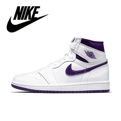 Nike Men's Shoes Air Jordan 1 High AJ1 White Black High Top Retro Basketball Shoes