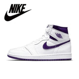 Nike Men's Shoes Air Jordan 1 High AJ1 White Black High Top Retro Basketball Shoes